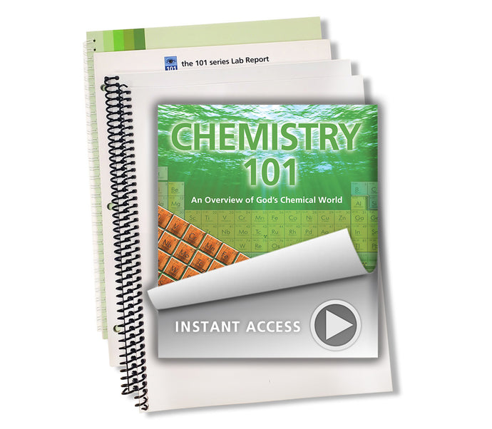 Chemistry 101 Streaming Bundle – complete Christian homeschool science curriculum with video lessons and companion notebooks by The 101 Series