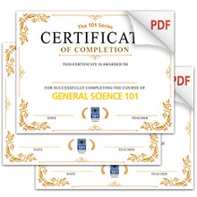 NEW! Course Completion Certificates (PDF)